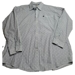 Cinch Long Sleeve Button Down Shirt Men's XL Black‎ and White Pattern